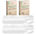 California Design Den 2-Pack 100% Organic Cotton Fitted Sheets Queen Size Percale Only, Gots Certified Soft, Crisp & Cooling, Lightweight, Snug-Fit, 2X Queen Deep Pocket Fitted Sheet Only - White