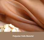 Pi Sheer Curtains,Valance Small Window Treatment Light Voile With Rod Pocket For Café/Kitchen/Bedroom/Living Room 2 Panels (W42Xl30,Caramel Brown)