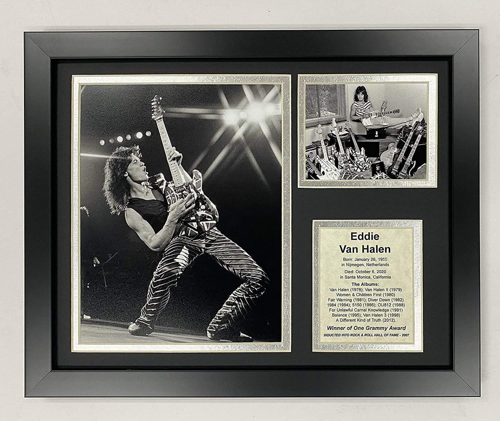 Eddie Van Halen | 12'''' X15 Framed Photo Collage | Legends Never Die, Inc.| Solo (16661U)