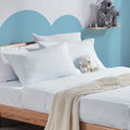 Sleep Zone Queen Bed Sheets Set (4-Piece, Geo Dots Blue) - Soft, Comfortable & Durable Kids Microfiber Sheet Set