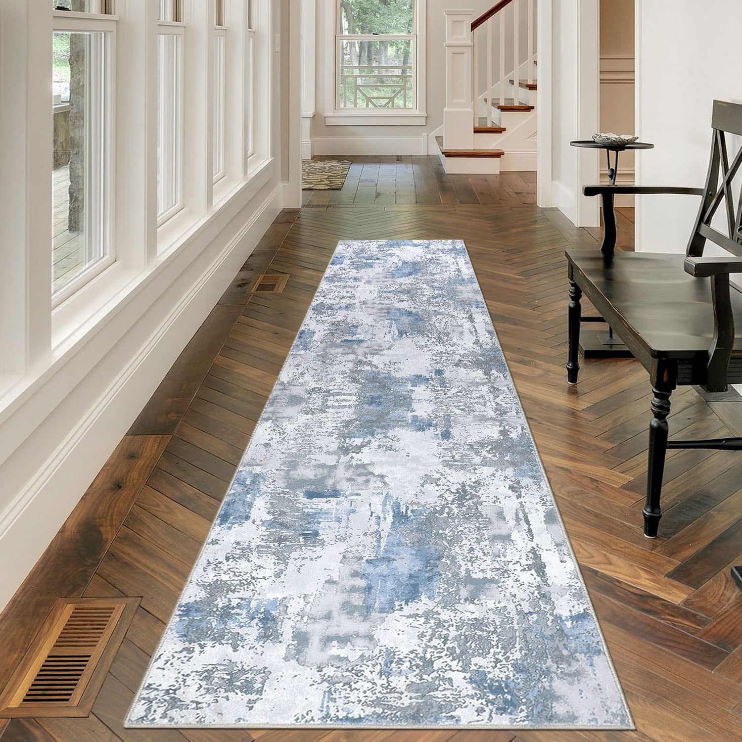 famibay Runner Rugs for Hallway 2x10 Runner Rug Non Slip Modern Hallway Rug Runner Printed Abstract Soft Low Pile Carpet Runners