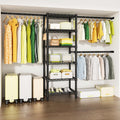 Ulif M5 Wall Mounted Clothes Garment Rack, Heavy Duty Closet Storage and Organizer System with 6 Shelves and 3 Expandable Hanger