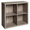ClosetMaid 4 Cube Storage Shelf Organizer Bookshelf with Back Panel, Easy Assembly, Wood, Weathered Gray