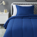 Amazon Basics 2 Piece Soft Microfiber Kids Comforter and Pillow Sham Set, Twin, Navy, Solid