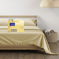 Thread Spread 600 Thread Count Sheets Queen - 100% Egyptian Cotton Sheets Queen Size, 4 Pc Luxury Sheets Queen Size, Soft, Sateen Cooling, Extra Long Staple 16' Deep Pocket Queen Bed Sheet Set - Sand