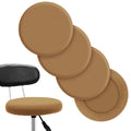 Tatuo Round Bar Stool Seat Covers Washable Stool Cushion Slipcover Elastic Bar Chair Covers For 14-17 Inch Chair (Camel Color,4
