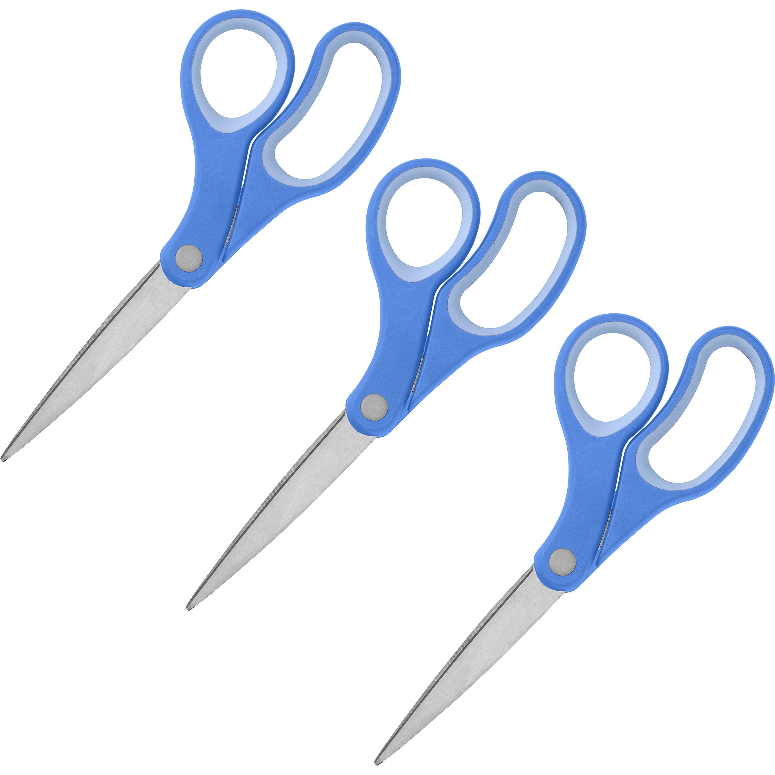 Sparco Bent Scissors 8' Overall Length - Stainless Steel - Blue - 3/Bundle (39043Bd)