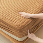 Lweipsqlin Quilted Flannel Fitted Sheets,Soft Flannel Fleece Mattress Top- Suitable For Fall And Winter,Fitted Deep Pocket Up To