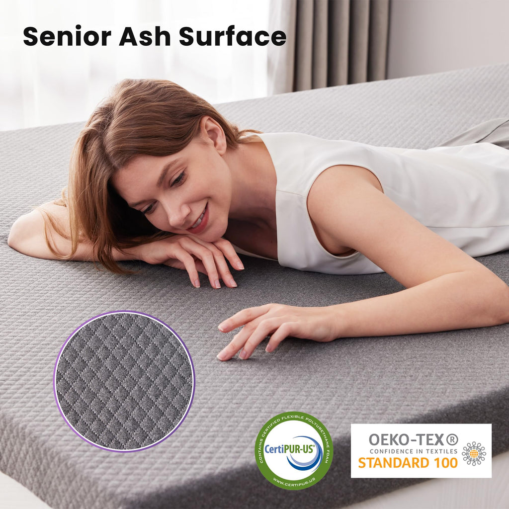 Sinweek 2 Inch Gel Memory Foam Mattress Topper Queen Size, Pad For Back Pain, Bed Topper With Removable Soft Cover, Certipur-Us