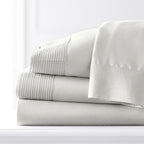 Southshore Fine Living, Inc. Twin Sheet Set, 3-Piece, 21'' Extra Deep Pocket Pleated Sheet Set, Twin Size | Flat Sheet, Fitted S