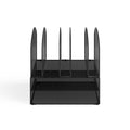 Safco Products Onyx Desk Organizer 2 Horizontal, 6 Upright Sections,Black,3214BLKD