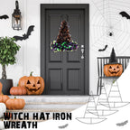 Hotop Witch Hat Shaped Metal Wreath Frame Pirate Ship Elf Hat Shape Wreath Form Metal Frame For Halloween Christmas Diy Craft Ho