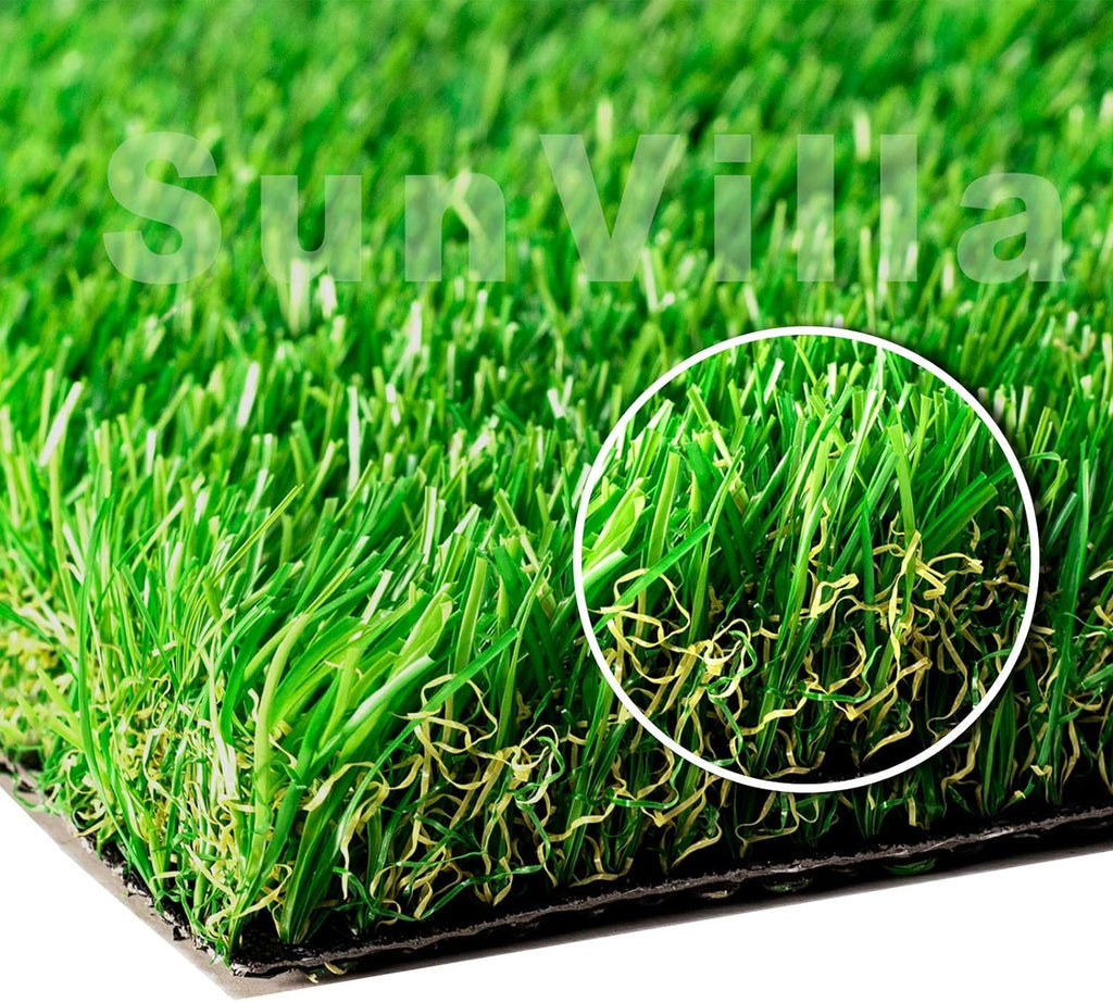 Sunvilla 4'X13' Realistic Indoor/Outdoor Artificial Grass/Turf, 4 Ft X 13 Ft =52 Square Feet, Green/Olive Green/Yellow