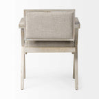 HomeRoots Cream Fabric Wrap with Blonde Wooden Frame Dining Chair