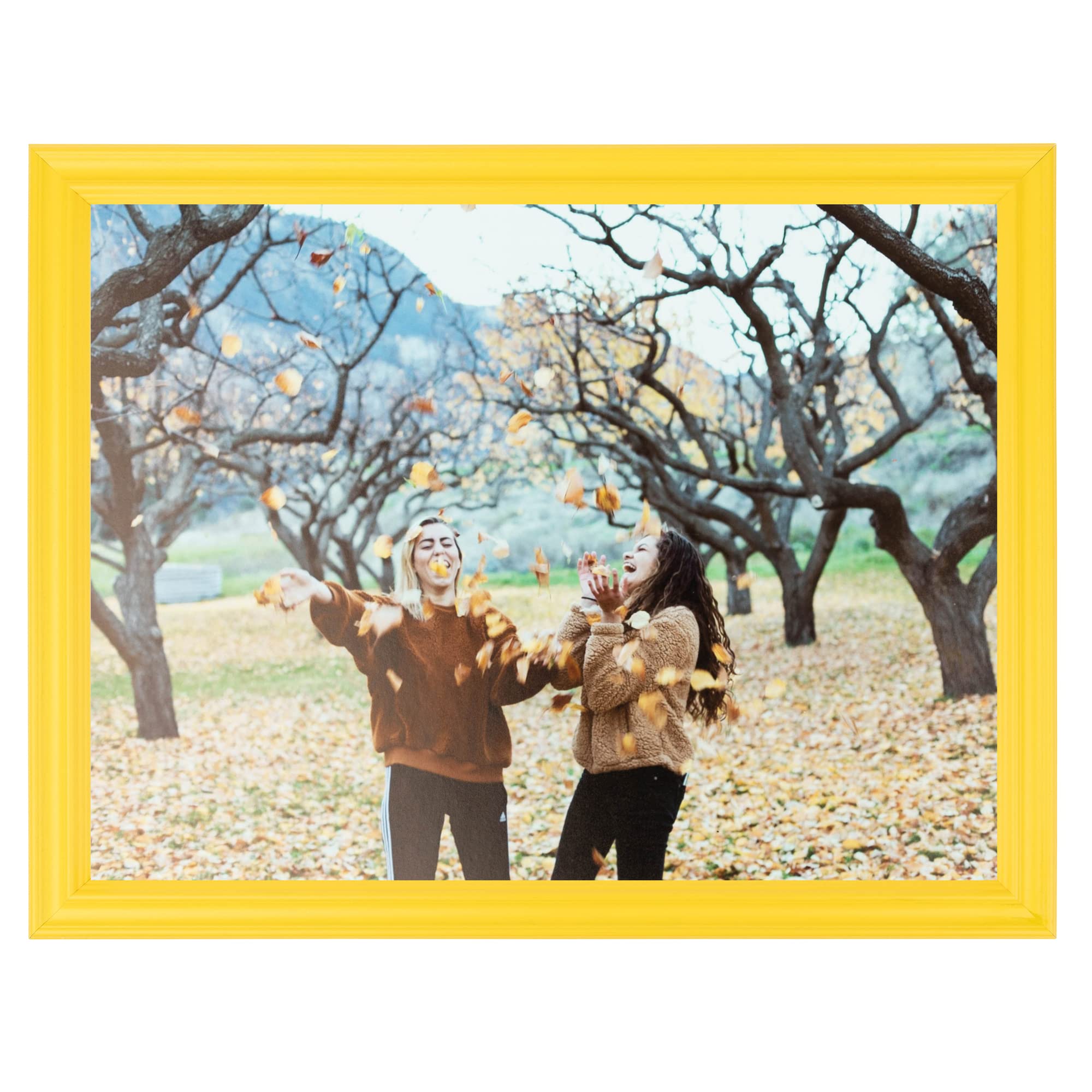 ArtToFrames 24x36 Inch Yellow Picture Frame, This 1.00 Inch Custom Wood Poster Frame is Yellow - Comes with Foam Backing 3/16 in