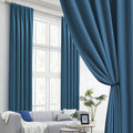 DUALIFE Extra Long Blackout Curtains - 11 ft Length High Ceiling Thermal Insulated Back Tab/Rod Pocket Room Darkening Drapes for