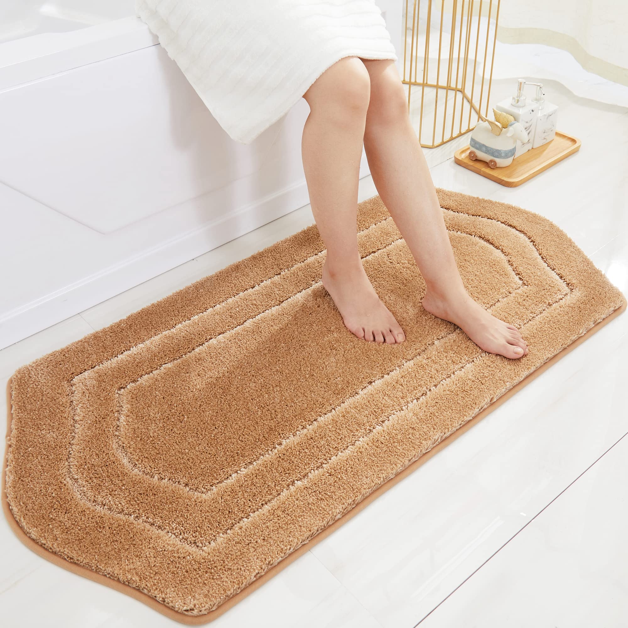 COSY HOMEER Extra Thick Bath Linen Sets Rugs for Bathroom - Anti-Slip Bath Mats Soft Plush 100% Strong Polyester Living Room Bed