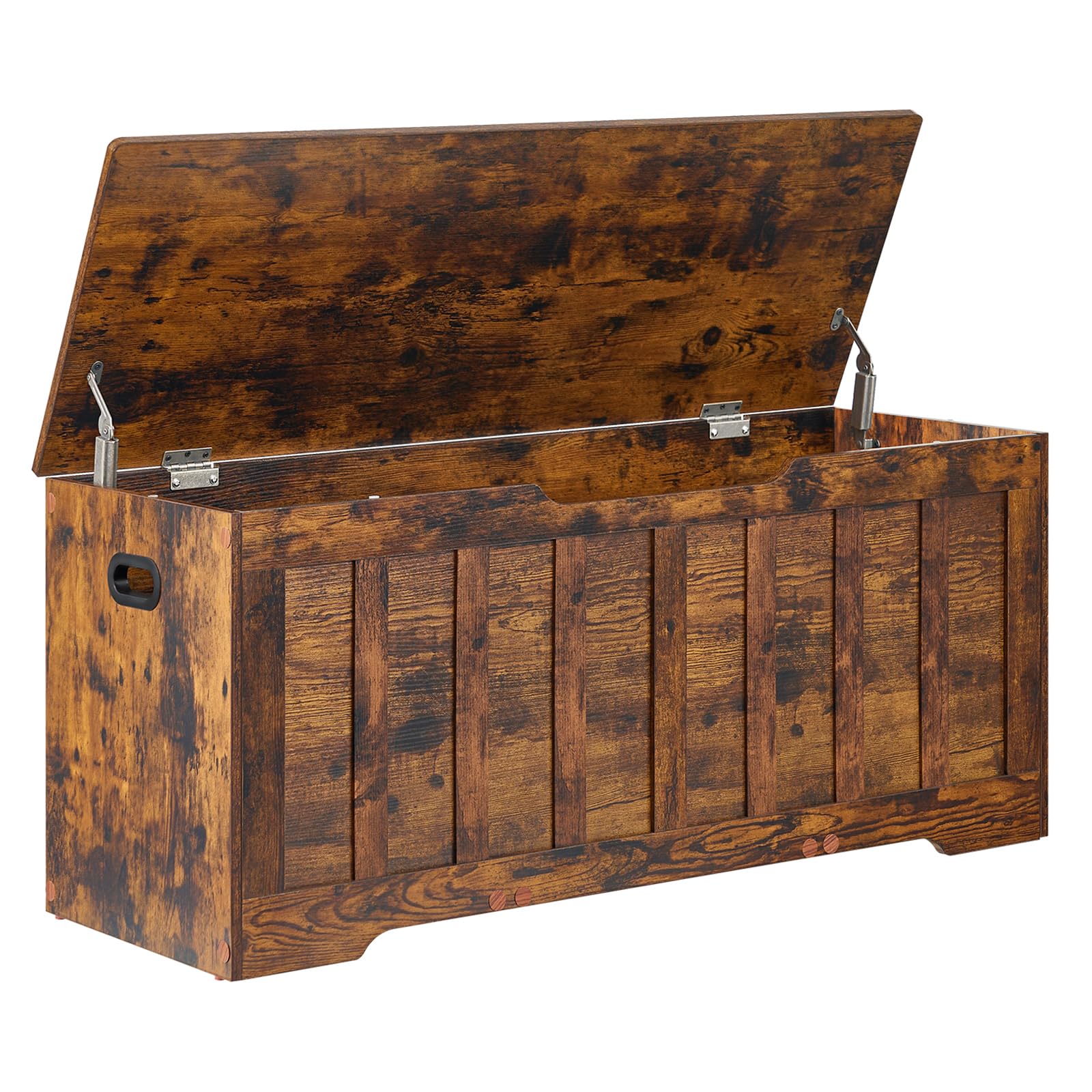 VANKILEY 43.3 Storage Chest Extra Large,Storage Trunk with 2 Safety Hinges,Wooden Storage Bench,Shoe Bench,43.3x15.7x19.1 Inch,E