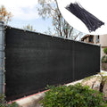 Royal Shade Custom Size 4' X 11' Black Fence Privacy Screen Windscreen Cover Netting Mesh Fabric Cloth - Cable Zip Ties Included