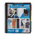 Samsill 5 Subject Spiral School Organizer With Clipboard And Removable Notepad, All-In-One Folder, 5 Dividers With 10 Pockets, M