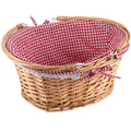 Zeonhei Wicker Woven Basket, Attractive Willow Basket With Elegant Linen Cloth Lining, Wicker Basket With Handle, Natural
