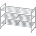 Simple Houseware 3-Tier Stackable Shoes Rack Organizer Shelf, Silver