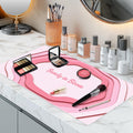 Aphlos Dual-Sided Waterproof Synthetic Leather Makeup Mat For Desk, Makeup Station, Crafts, Multi-Use Scratch & Stain Resistant