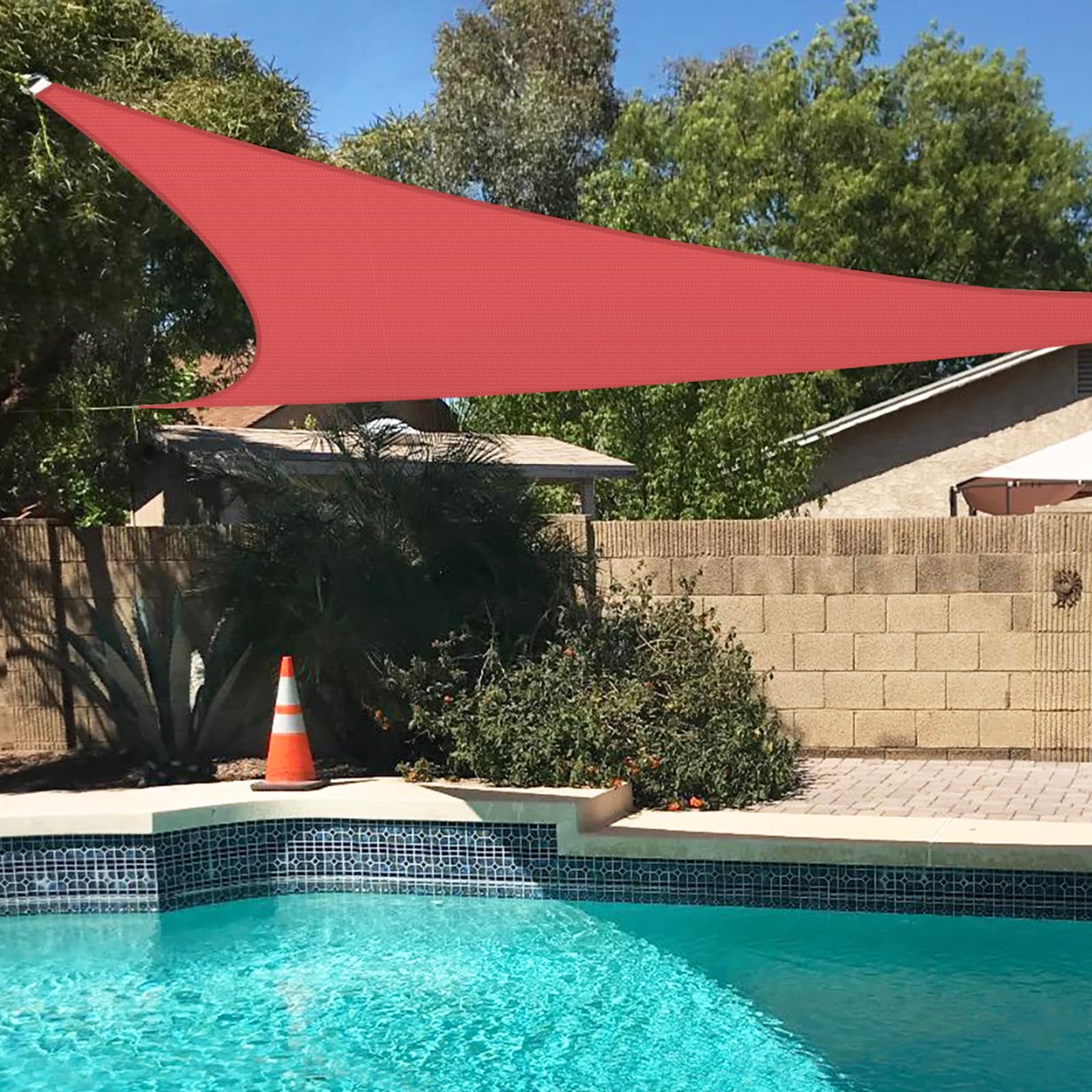 Tang 14'X24'X28' Sun Shade Sail Right Triangle Permeable Canopy Uv Block Shade Cloth Heavy Duty Fabric For Patio Outdoor Backyar