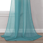 Donren Teal Window Scarf For Outdoor Decoration - Add Luxury Beautiful Elegant Effect To Curtain Panels (1 Panel, 52 X 216 Inche