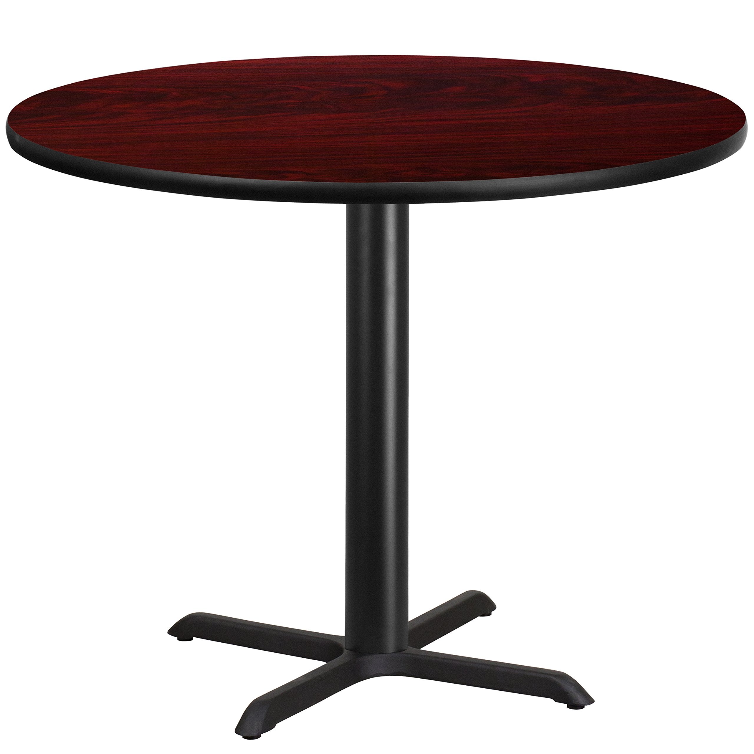 Flash Furniture 42'' Round Mahogany Laminate Table Top with 33'' x 33'' Table Height Base