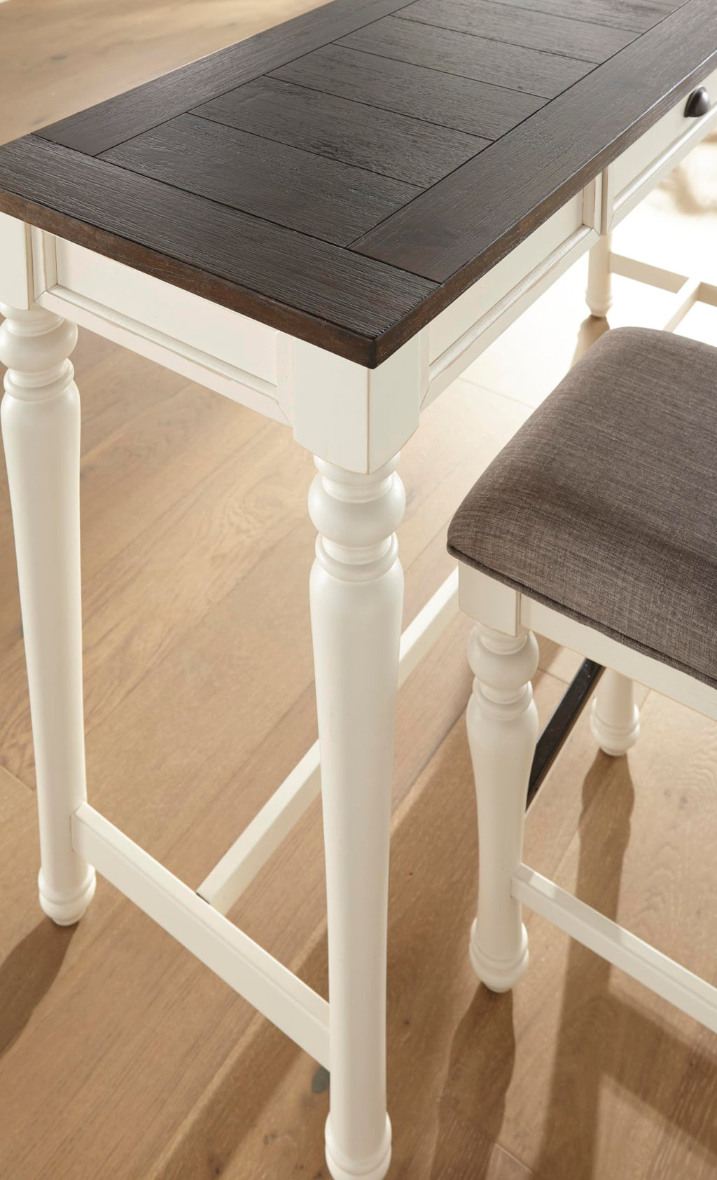 Steve Silver Furniture Joanna Sofa Bar 4PC Set, 36.5-Inch Table Height, Farmhouse Design, Living Room, Dining/Kitchen Table, Small Space, Three Counter Stools, 60" W x 20" D x 36" H, White