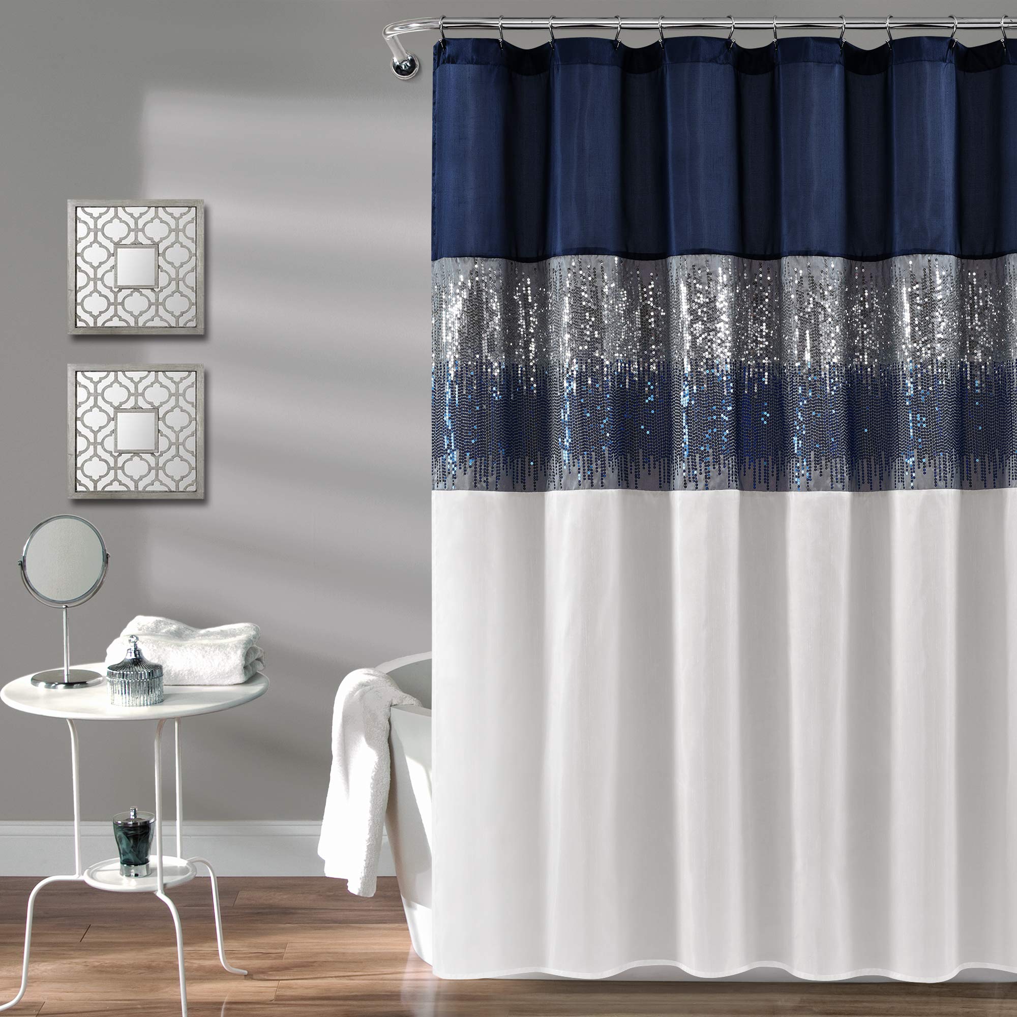 Lush Decor Night Sky Shower Curtain, 72'W X 84'L, Forged Iron