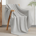 Phf Ultra Soft Waffle Weave Throw Blanket 50'X 60'- Washed Lightweight Breathable Cozy Woven Blanket For Bed - Aesthetic Decor For Couch Bedding Sofa Home Car - Light Grey