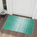 Wonnitar Modern Ombre Small 2x3 Rug, Washable Green Kitchen Sink Rugs, Non-Slip Abstract Soft Bathroom Throw Mat, Non-Shedding G