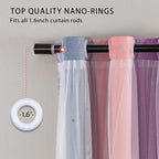 Xidi Curtains For Girls Bedroom Kids Room Unicorn Princess Theme Home Decor Inches Length Pastel Grey/Pink/Purple, W52 X L72 2 P