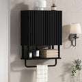 RUSTOWN Fluted Bathroom Wall Cabinet with 2 Doors, 3Tier Medicine Cabinet