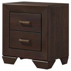Coaster Home Furnishings Kauffman Transitional Engineered Wood 2-Drawer Bedroom Nightstand Bedside Table Organizer Unit Dark Cocoa 204392