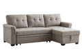 Lucca Collection Reversible Sectional Couch With Pull Out Bed & Storage Chaise  Convenient & Stylish Solution For Small Space L