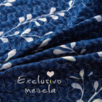 Exclusivo Mezcla Microfiber Flower Pattern Quilted Throw Blanket For Bed/Couch/Sofa, Soft And Lightweight (50''X 60'', Navy Blue