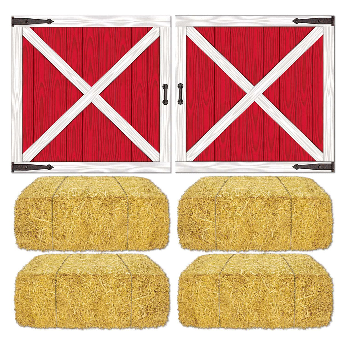 Barn Loft Door & Hay Bale Props Party Accessory (1 Count) (6/Pkg)