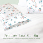 Elegant Comfort Ultra Soft Set Of 2 Floral Print Pillowcases - 1500 Premium Hotel Quality Microfiber, Soft And Smooth Envelope Closure 2-Piece Pillow Covers - King, Pink Celia