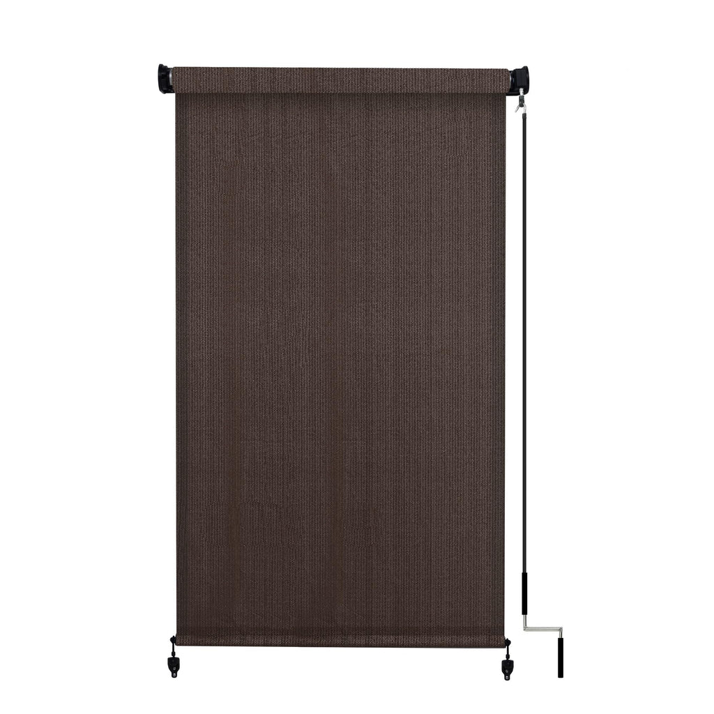 Vicllax Outdoor Roller Shade, Patio Cordless Blinds Roll Up Shade 4X6Ft, Chocolate