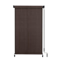Vicllax Outdoor Roller Shade, Patio Cordless Blinds Roll Up Shade 4X6Ft, Chocolate