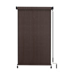 Vicllax Outdoor Roller Shade, Patio Cordless Blinds Roll Up Shade 4X6Ft, Chocolate
