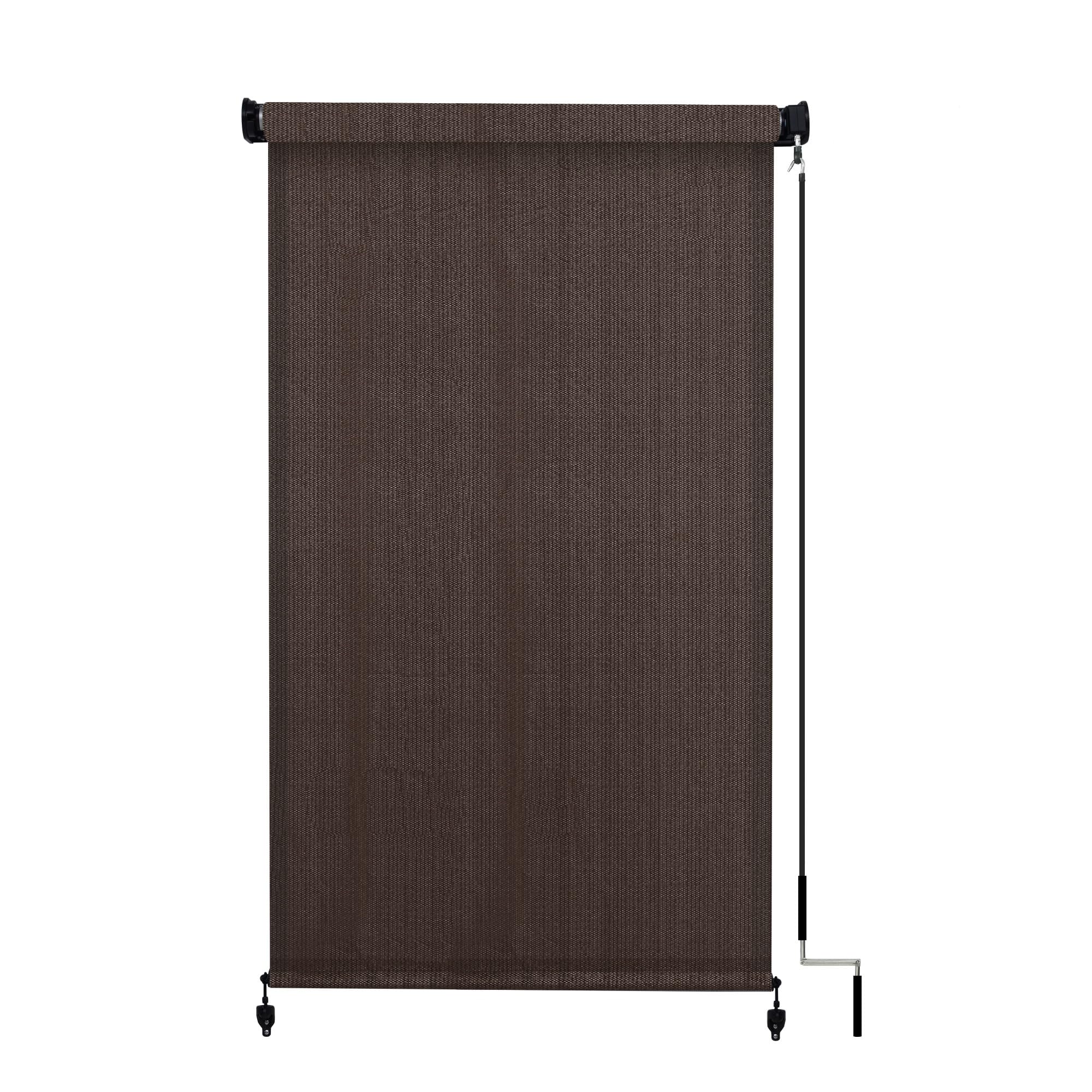 Vicllax Outdoor Roller Shade, Patio Cordless Blinds Roll Up Shade 4X6Ft, Chocolate