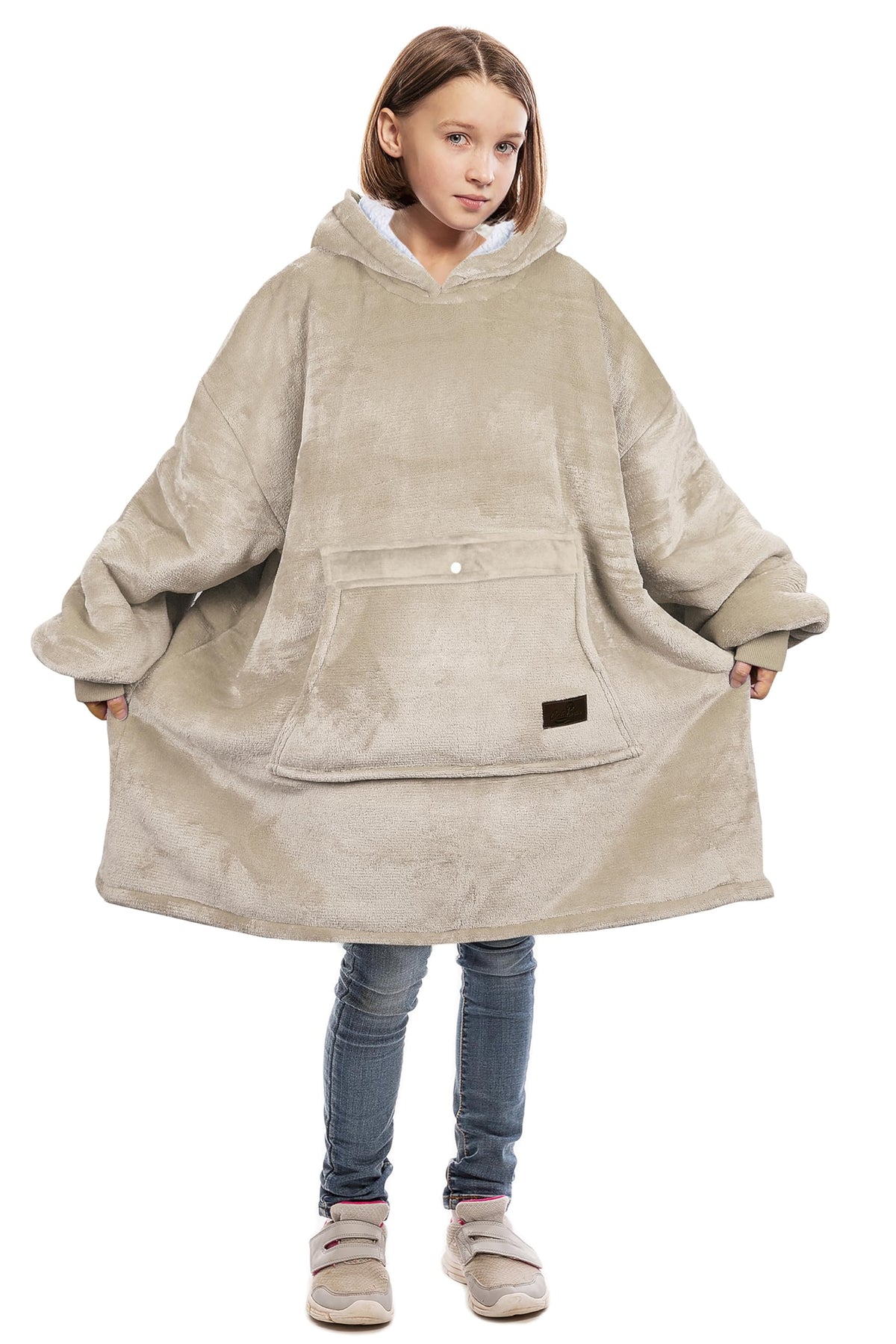 Catalonia Blanket Hoodie For Kids, Oversized Wearable Sherpa Sweatshirt Pullover For 716 Yr Teens Youth, Kids Gift Idea