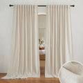 RYB HOME Linen Sheer Curtains 84 inches Length, Glare Light Filter Privacy Sheer Drapes Classy Solid Panels for Wedding Ceremony