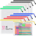Umriox 12Pcs Zipper Pouch, 9.5 X 7.1 In, Storage Bags With Zipper, For Office Supplies, Receipts, Cosmetics Travel Toiletries