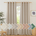Nicetown Thick Flax Linen Curtains 96 Inch Long, Grommet Semi Sheer Window Treatments Privacy Added With Light Filtering Drapes For Bedroom/Living Room, Taupe, W55 X L96, 2 Panels