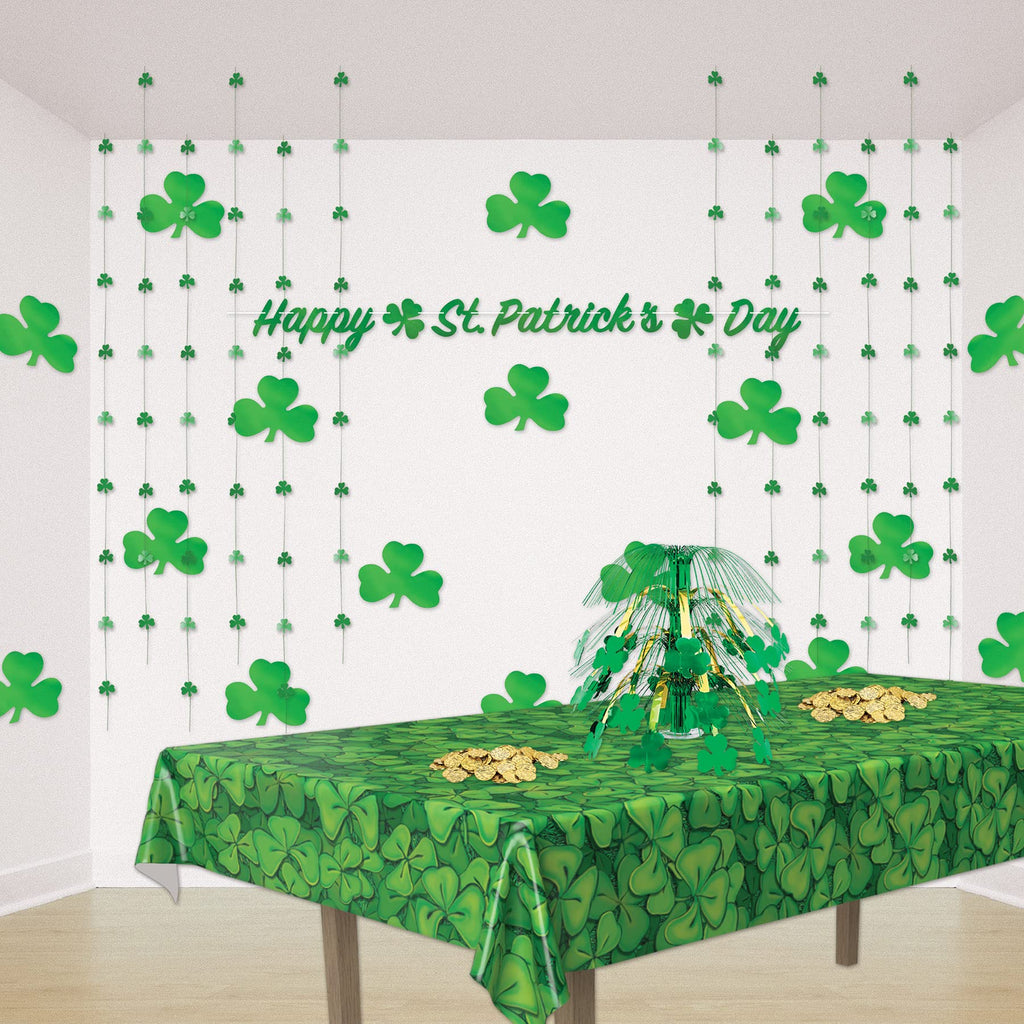 Beistle Printed Shamrock Cutouts 5" Green Paper 60 Pack